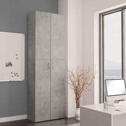 800301 vidaXL Office Cabinet Concrete Grey 60x32x190 cm Engineered Wood