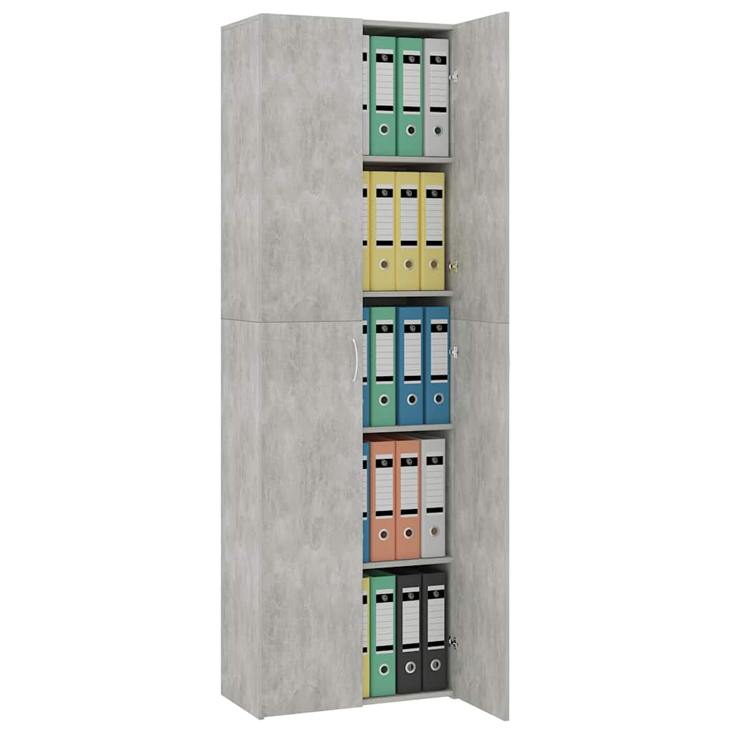vidaXL Office Cabinet | Concrete grey | Engineered wood | Tall storage