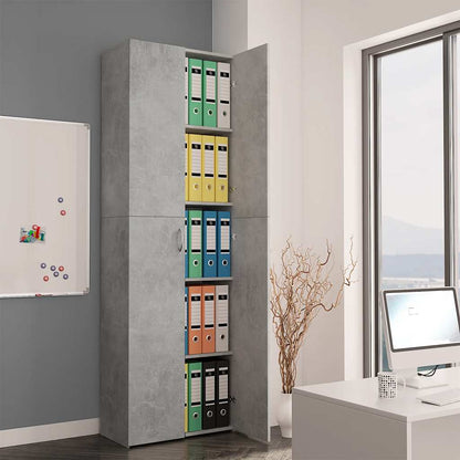 vidaXL Office Cabinet | Concrete grey | Engineered wood | Tall storage