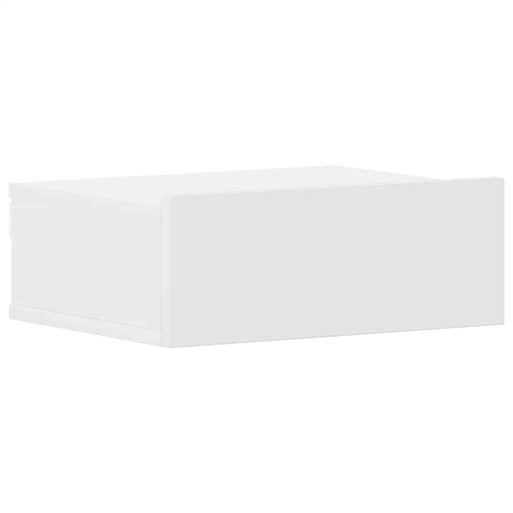 vidaXL Floating Nightstand | White | Engineered Wood | Compact