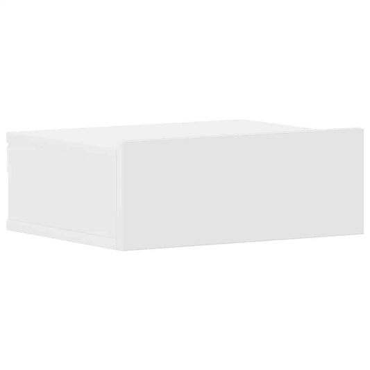 vidaXL Floating Nightstand | White | Engineered Wood | Compact