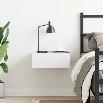 vidaXL Floating Nightstand | White | Engineered Wood | Compact
