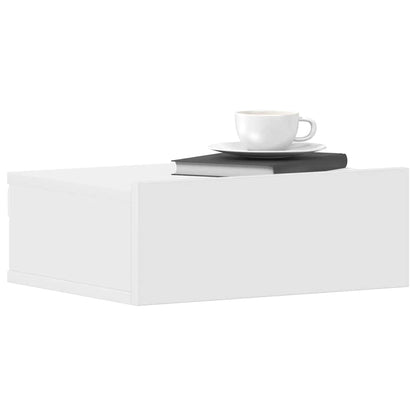 vidaXL Floating Nightstand | White | Engineered Wood | Compact