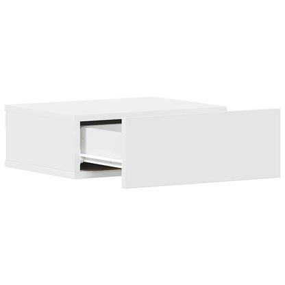 vidaXL Floating Nightstand | White | Engineered Wood | Compact