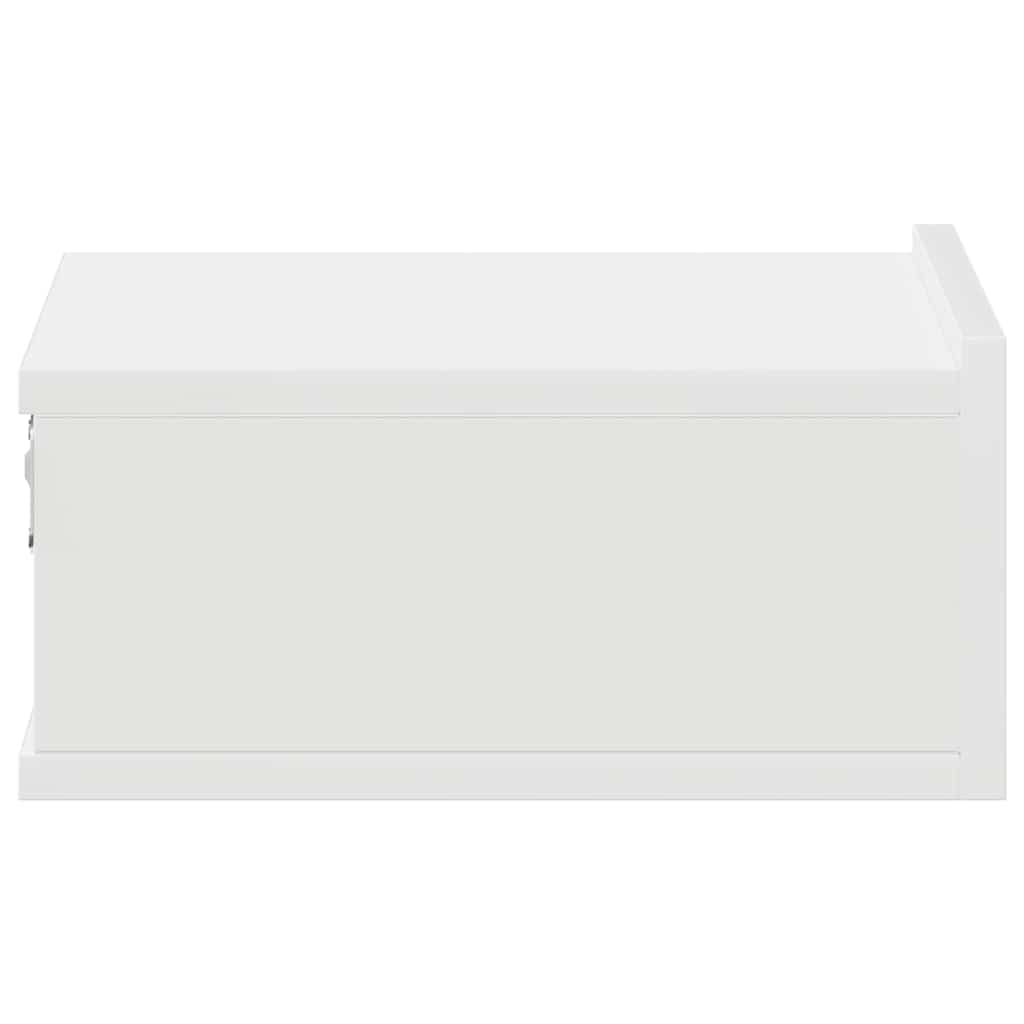 vidaXL Floating Nightstand | White | Engineered Wood | Compact