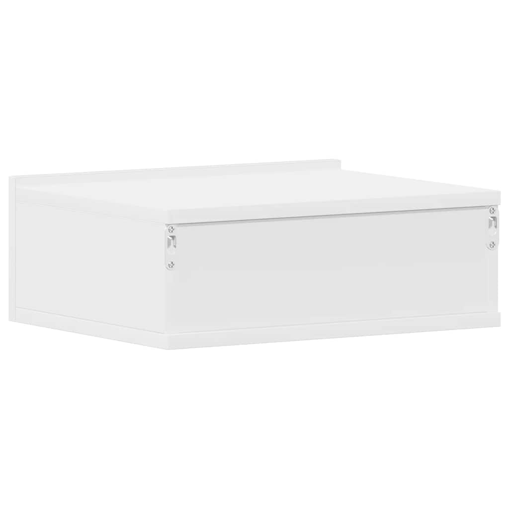 vidaXL Floating Nightstand | White | Engineered Wood | Compact