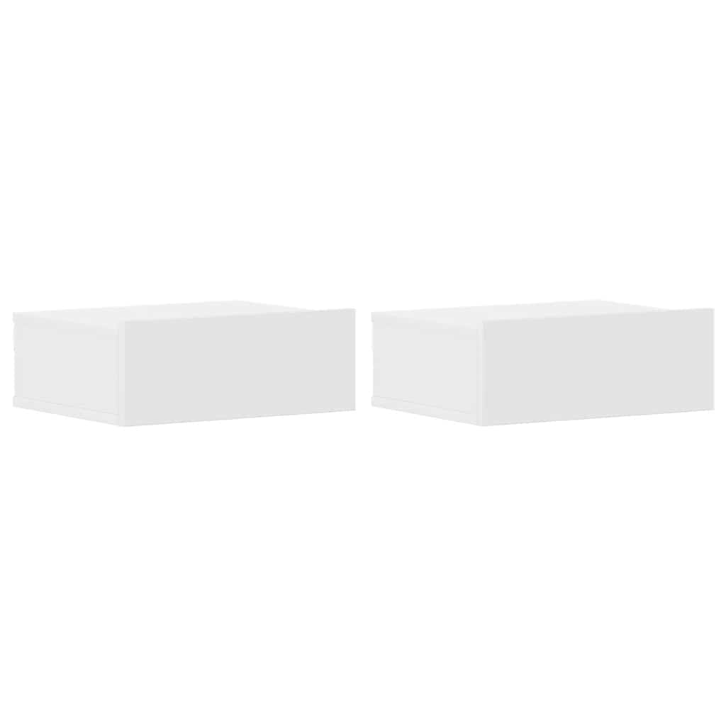 vidaXL Floating Nightstands 2 pcs White 40x30x15cm Engineered Wood