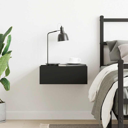 vidaXL Floating Nightstand Black 40x30x15 cm Engineered Wood