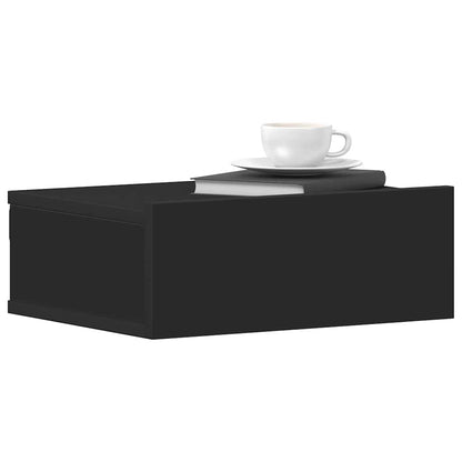 vidaXL Floating Nightstand Black 40x30x15 cm Engineered Wood