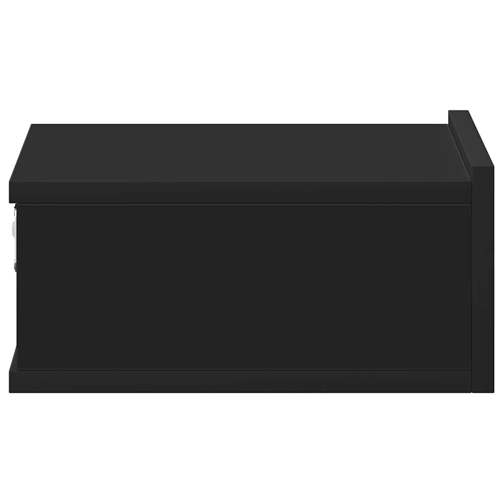 vidaXL Floating Nightstand Black 40x30x15 cm Engineered Wood