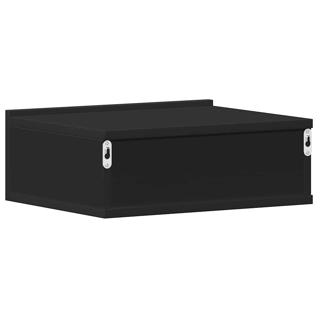 vidaXL Floating Nightstand Black 40x30x15 cm Engineered Wood