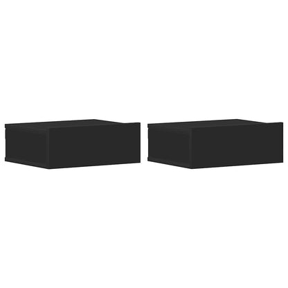 vidaXL Floating Nightstand | Set of 2 | Black | Engineered wood | Compact