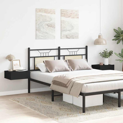 vidaXL Floating Nightstand | Set of 2 | Black | Engineered wood | Compact