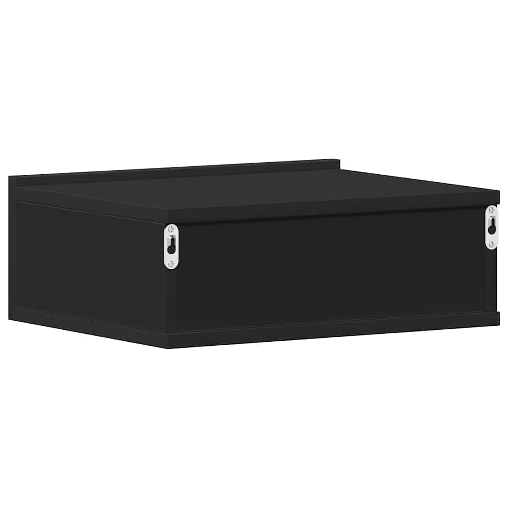 vidaXL Floating Nightstand | Set of 2 | Black | Engineered wood | Compact