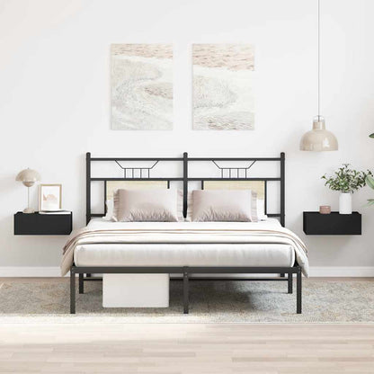vidaXL Floating Nightstand | Set of 2 | Black | Engineered wood | Compact