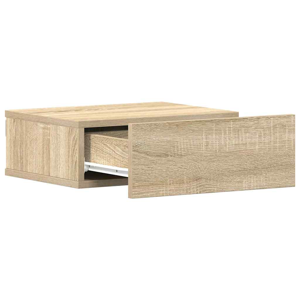 vidaXL Floating Nightstand Sonoma Oak 40x30x15 cm Engineered Wood