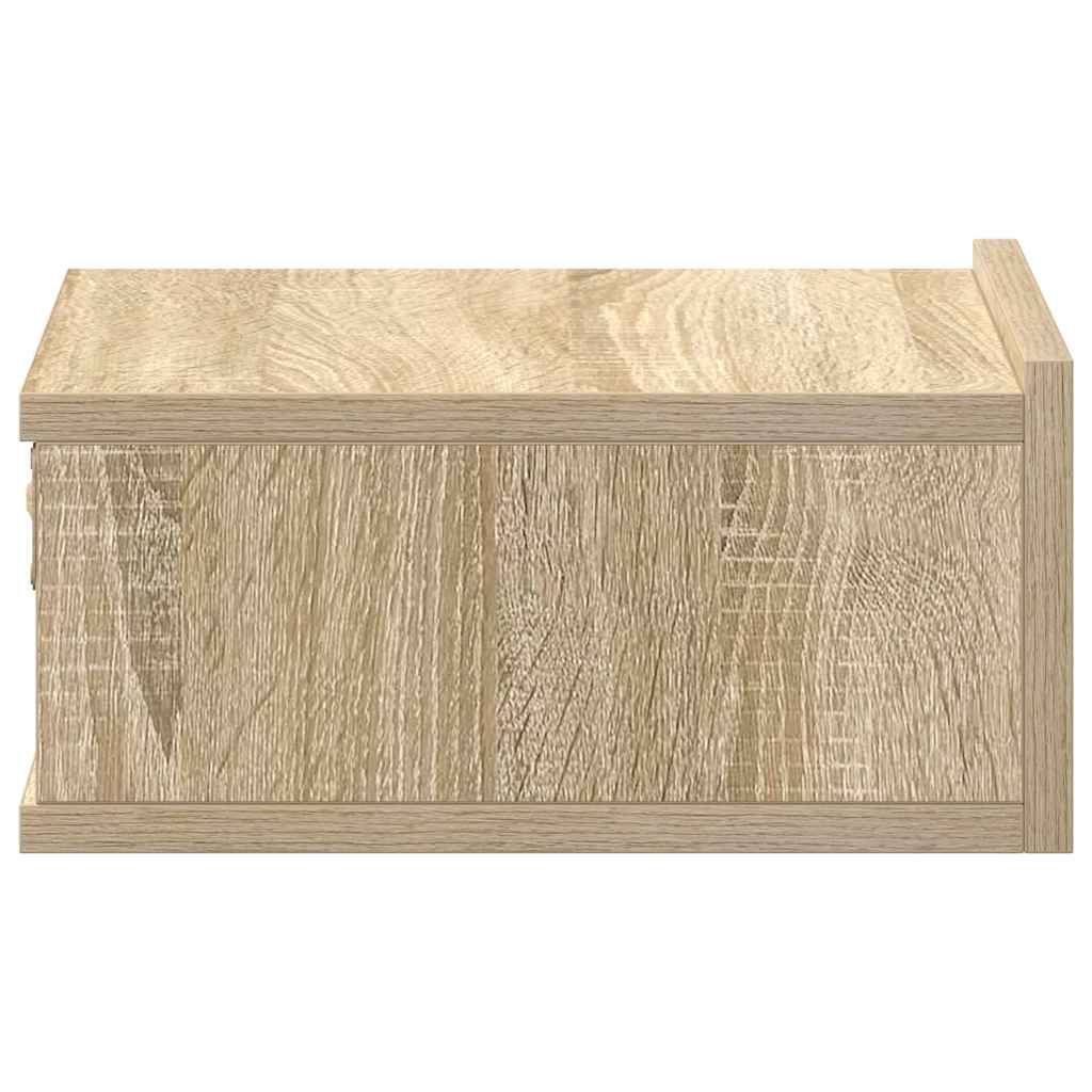 vidaXL Floating Nightstand Sonoma Oak 40x30x15 cm Engineered Wood