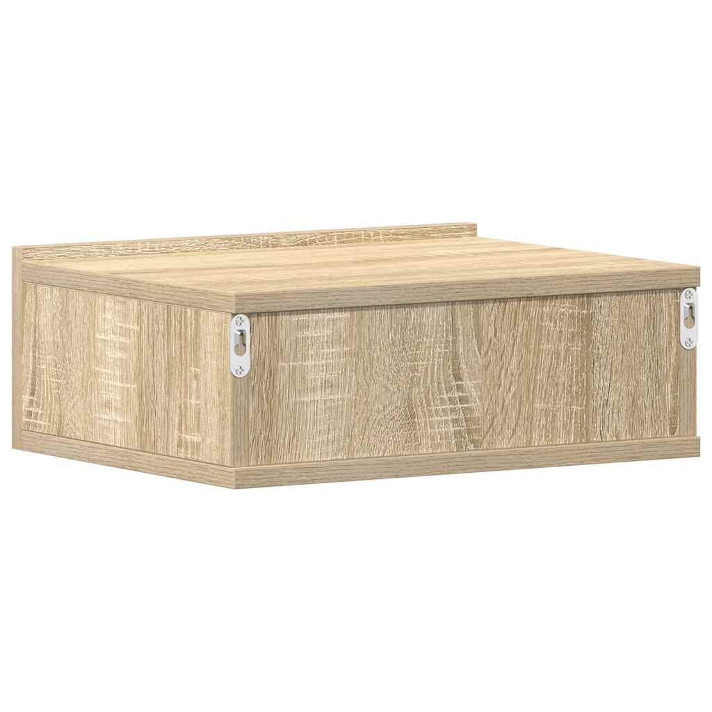 vidaXL Floating Nightstand Sonoma Oak 40x30x15 cm Engineered Wood