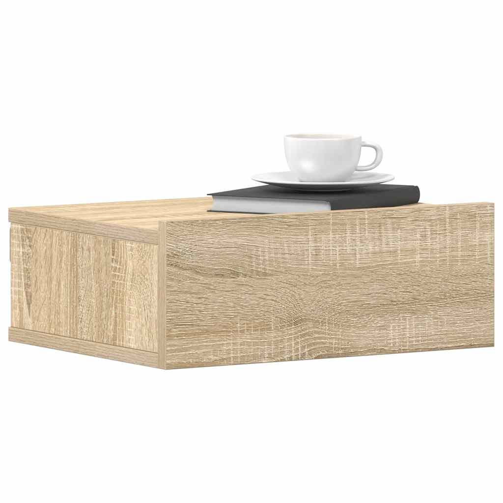 vidaXL Floating Nightstands 2 pcs Sonoma Oak 40x30x15 cm Engineered Wood