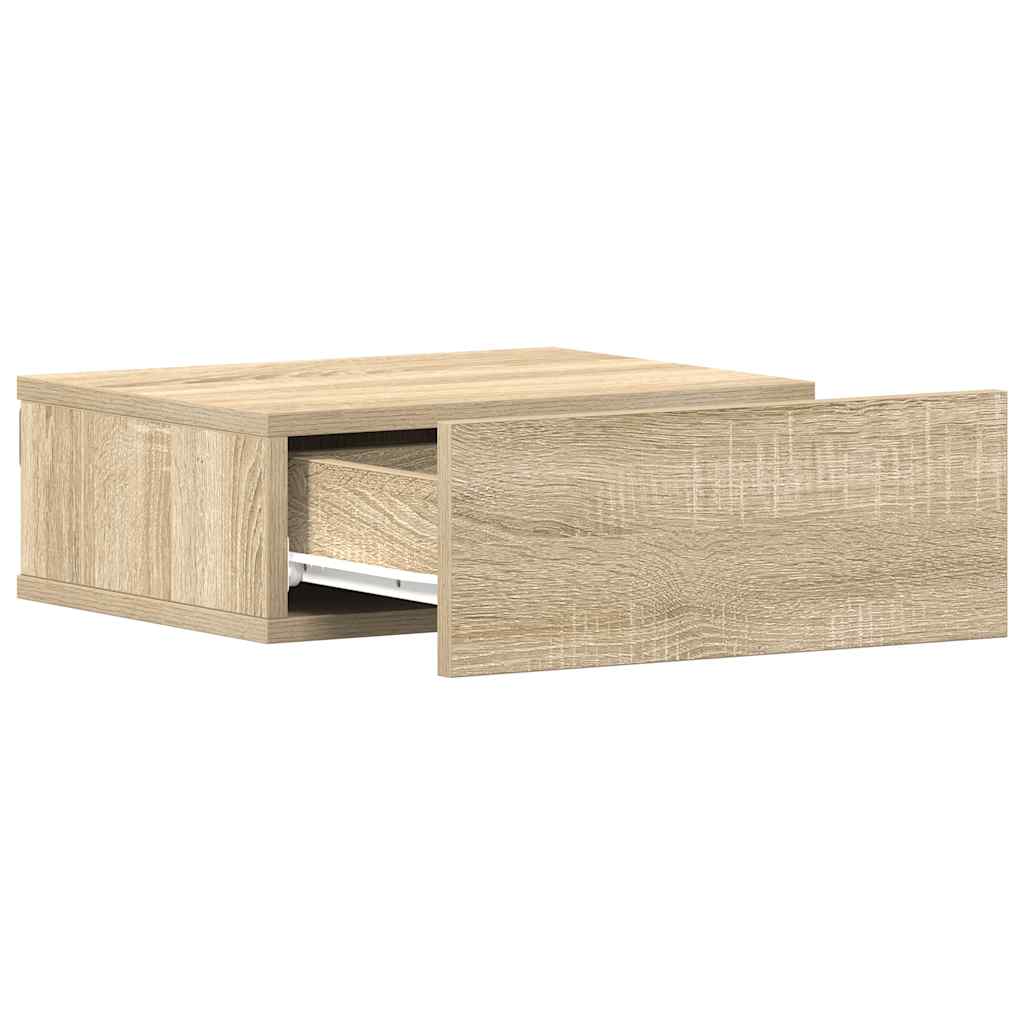 vidaXL Floating Nightstands 2 pcs Sonoma Oak 40x30x15 cm Engineered Wood