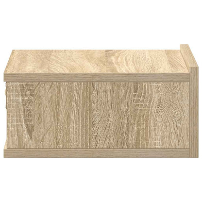 vidaXL Floating Nightstands 2 pcs Sonoma Oak 40x30x15 cm Engineered Wood
