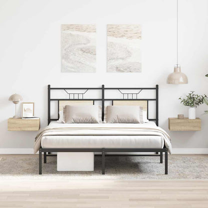 vidaXL Floating Nightstands 2 pcs Sonoma Oak 40x30x15 cm Engineered Wood