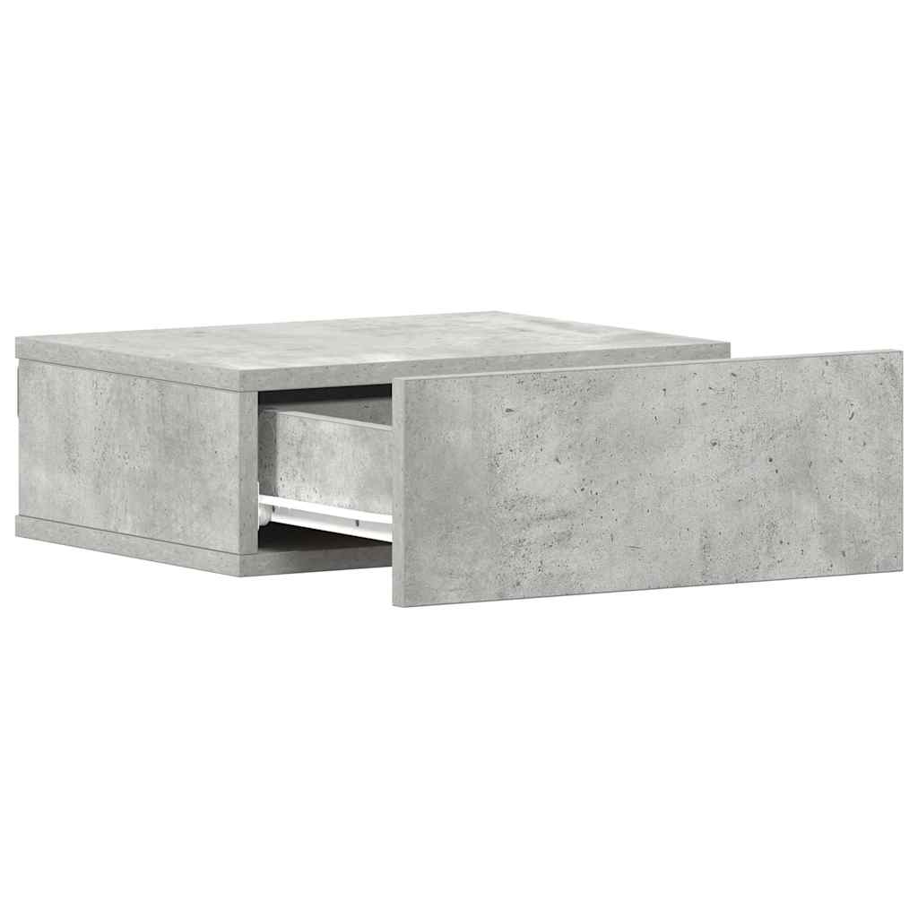 vidaXL Floating Nightstand Concrete Grey 40x30x15 cm Engineered Wood