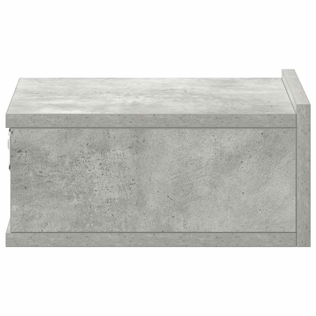 vidaXL Floating Nightstand Concrete Grey 40x30x15 cm Engineered Wood