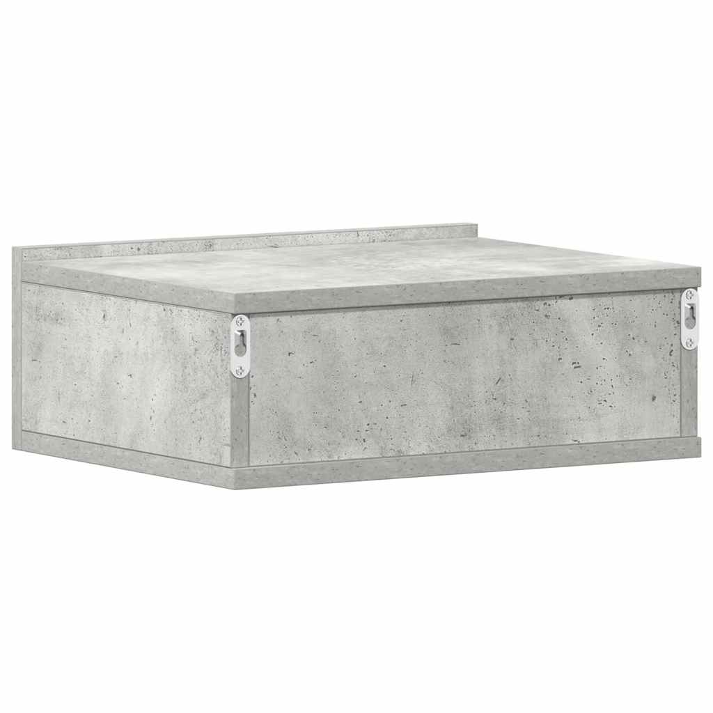 vidaXL Floating Nightstand Concrete Grey 40x30x15 cm Engineered Wood