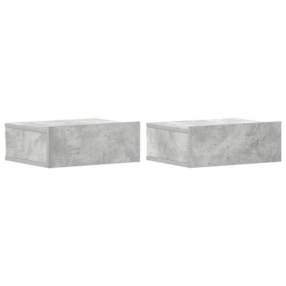 vidaXL Floating Nightstands 2 pcs Concrete Grey 40x30x15 cm