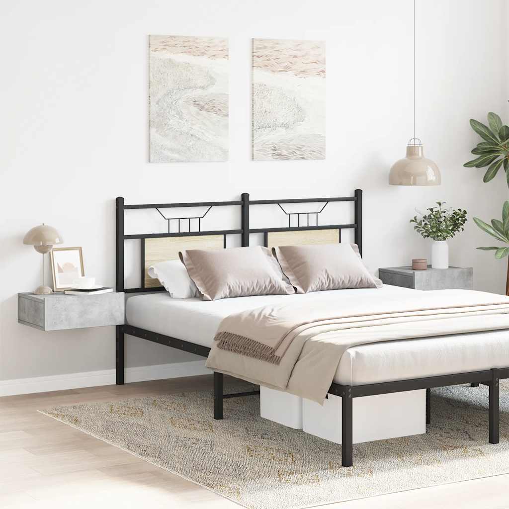 vidaXL Floating Nightstands 2 pcs Concrete Grey 40x30x15 cm Engineered Wood