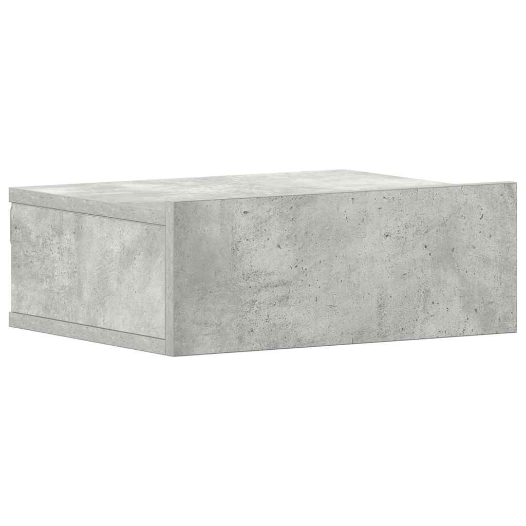 vidaXL Floating Nightstands 2 pcs Concrete Grey 40x30x15 cm Engineered Wood