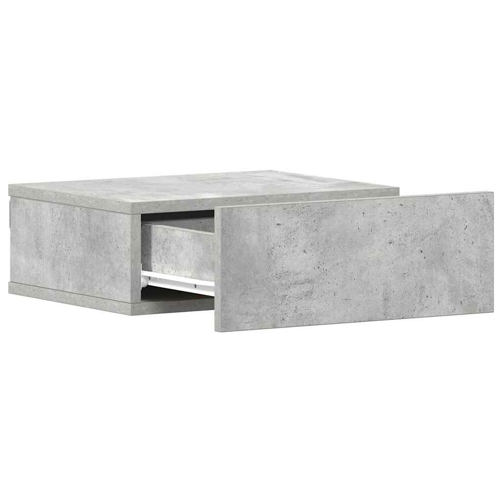 vidaXL Floating Nightstands 2 pcs Concrete Grey 40x30x15 cm Engineered Wood