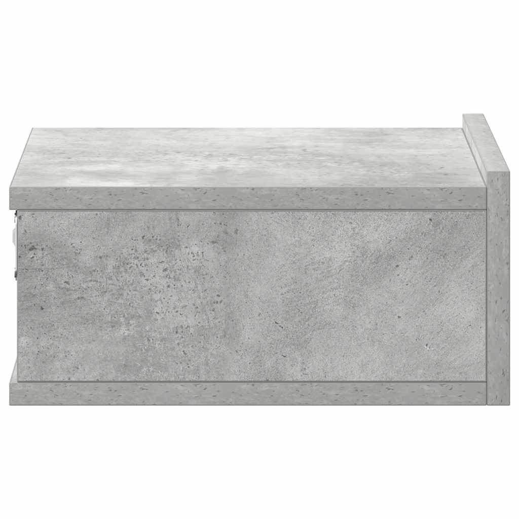 vidaXL Floating Nightstands 2 pcs Concrete Grey 40x30x15 cm Engineered Wood