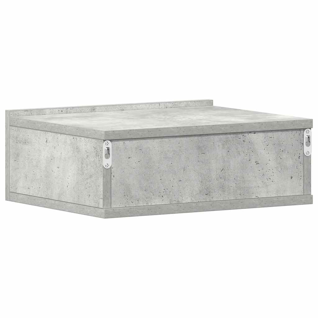vidaXL Floating Nightstands 2 pcs Concrete Grey 40x30x15 cm Engineered Wood