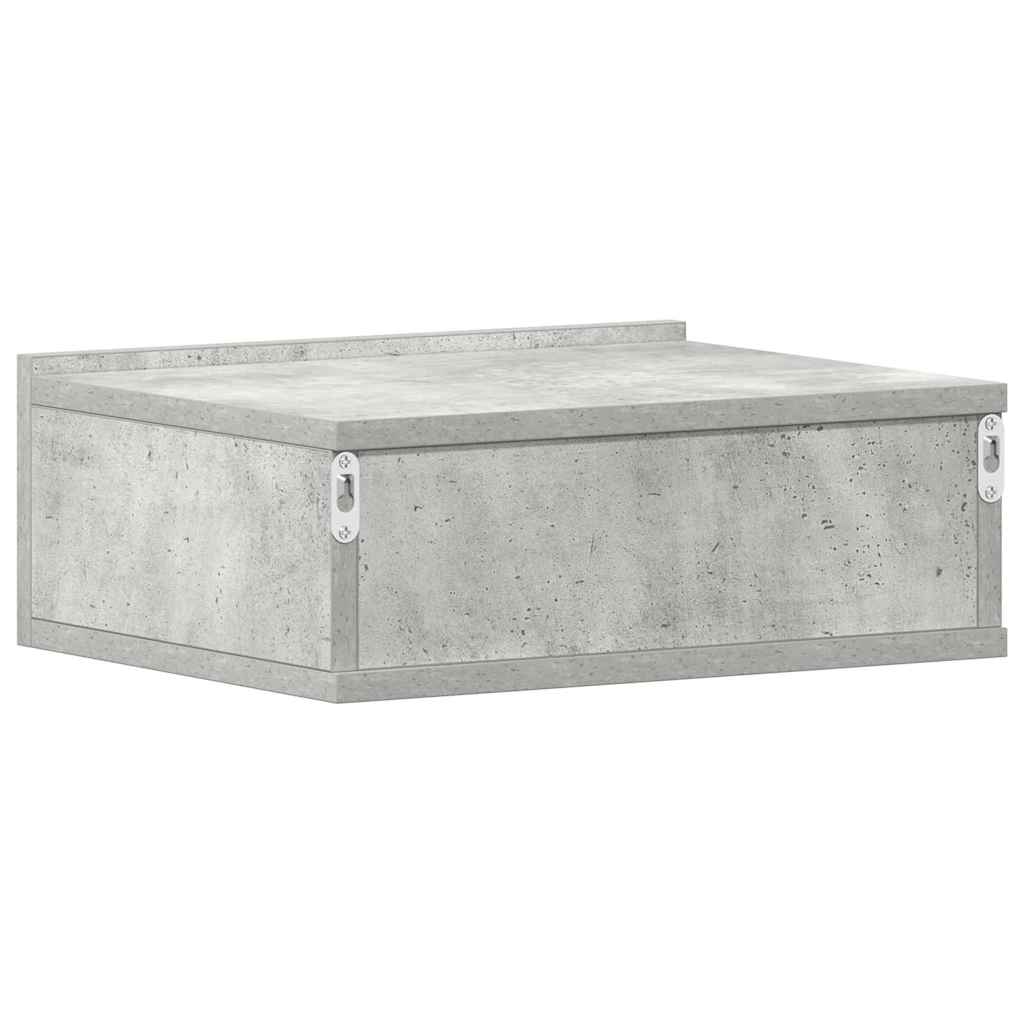 vidaXL Floating Nightstands 2 pcs Concrete Grey 40x30x15 cm