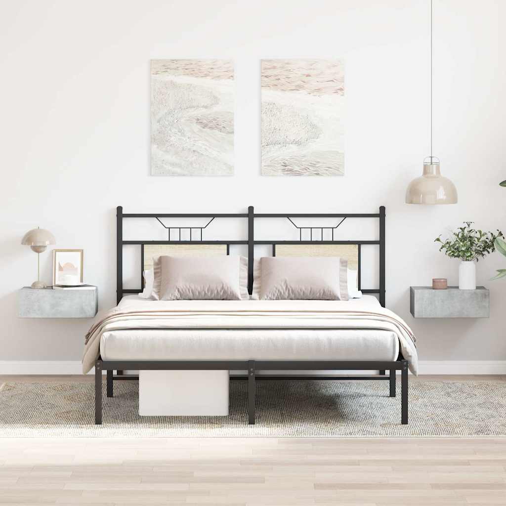 vidaXL Floating Nightstands 2 pcs Concrete Grey 40x30x15 cm