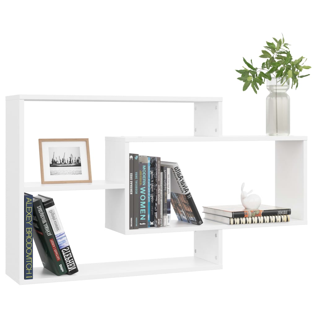 vidaXL Wall Shelf | White | Engineered Wood | Medium | Wall mounting