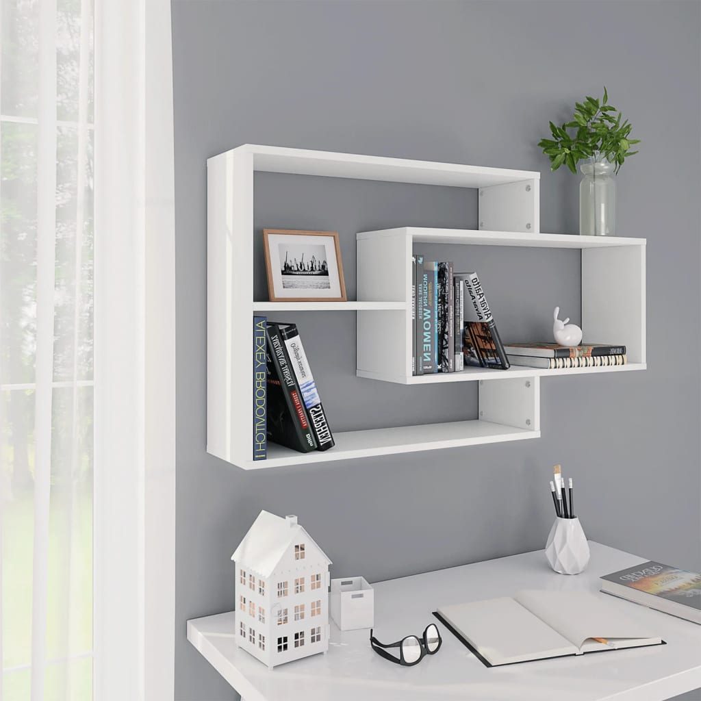 vidaXL Wall Shelf | White | Engineered Wood | Medium | Wall mounting