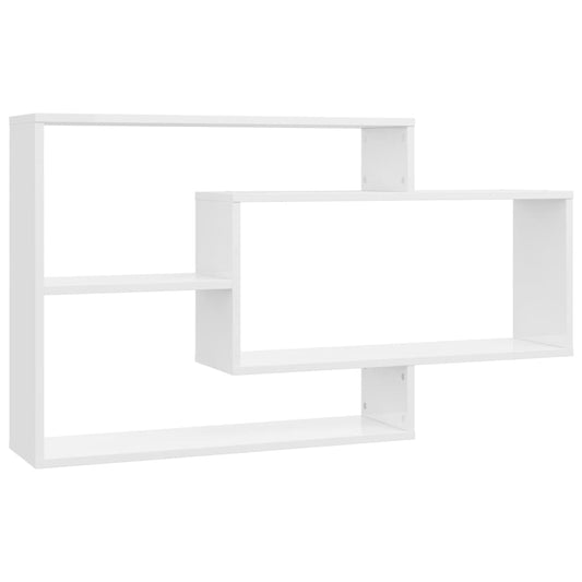 vidaXL Wall Shelf | Glossy white | Engineered wood | Medium | Wall-mounted