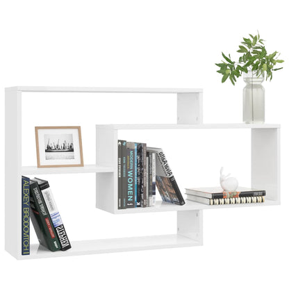 vidaXL Wall Shelf | Glossy white | Engineered wood | Medium | Wall-mounted