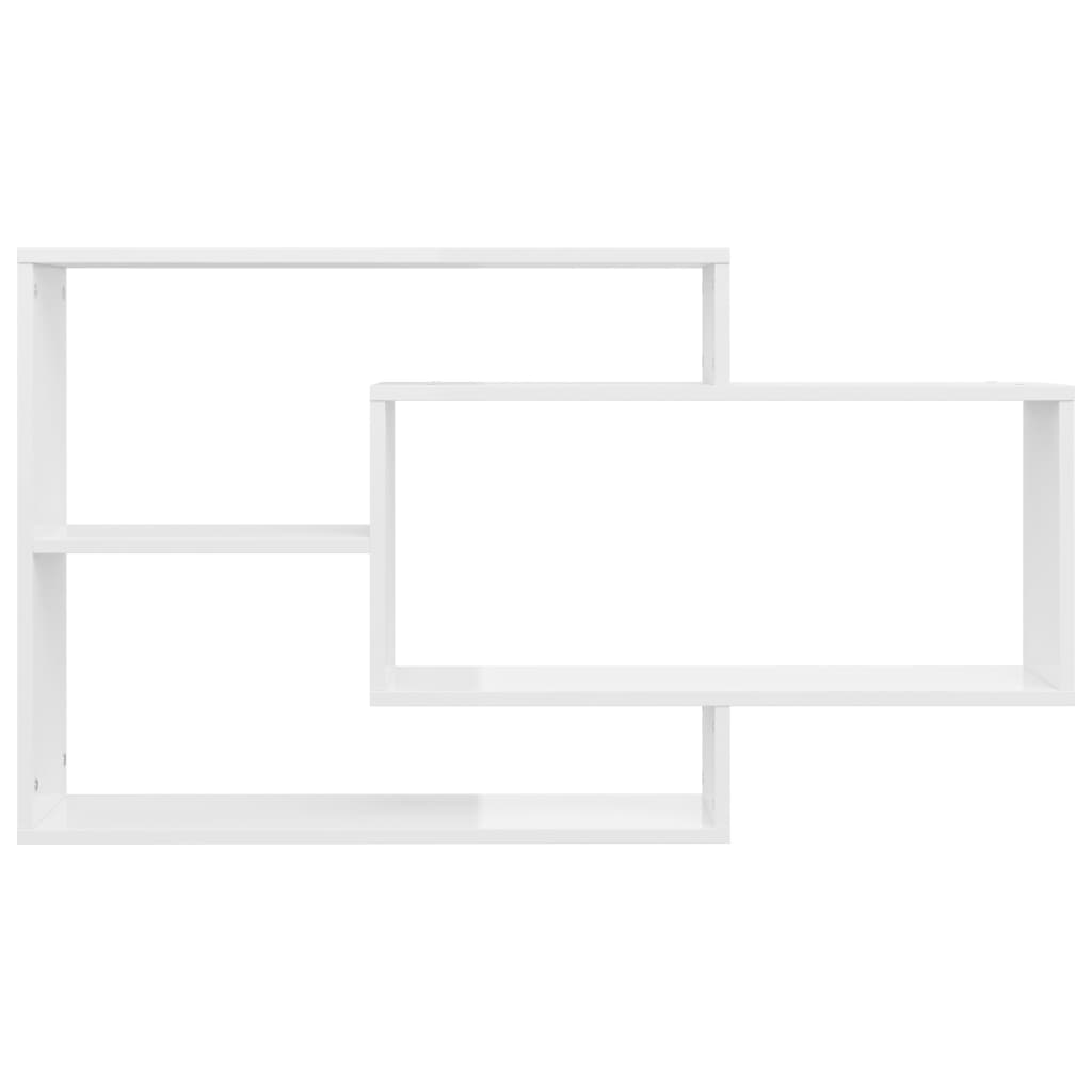 vidaXL Wall Shelf | Glossy white | Engineered wood | Medium | Wall-mounted