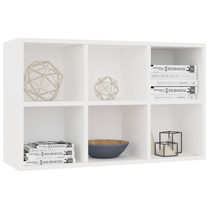 vidaXL Book Cabinet/Sideboard White 66x30x98 cm Engineered Wood