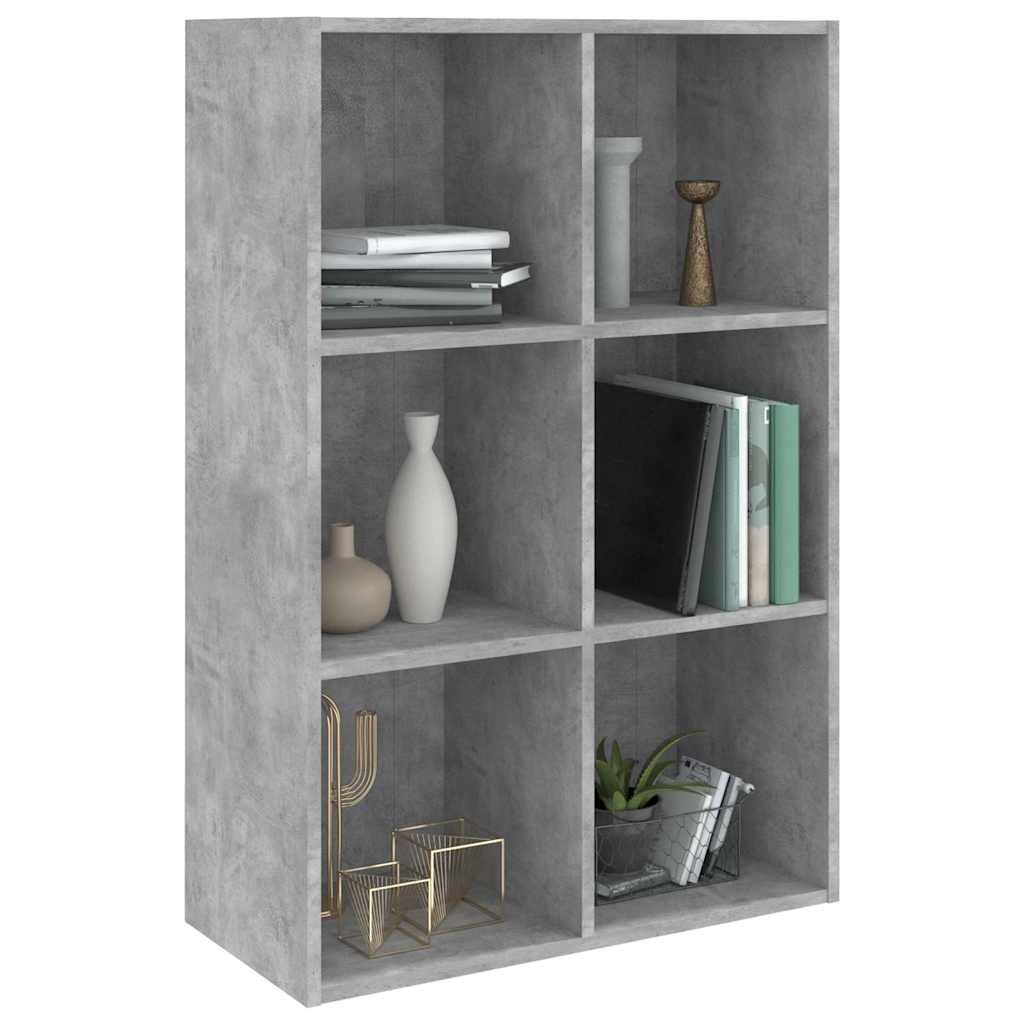 vidaXL Book Cabinet/Sideboard Concrete Grey 66x30x98cm Engineered Wood