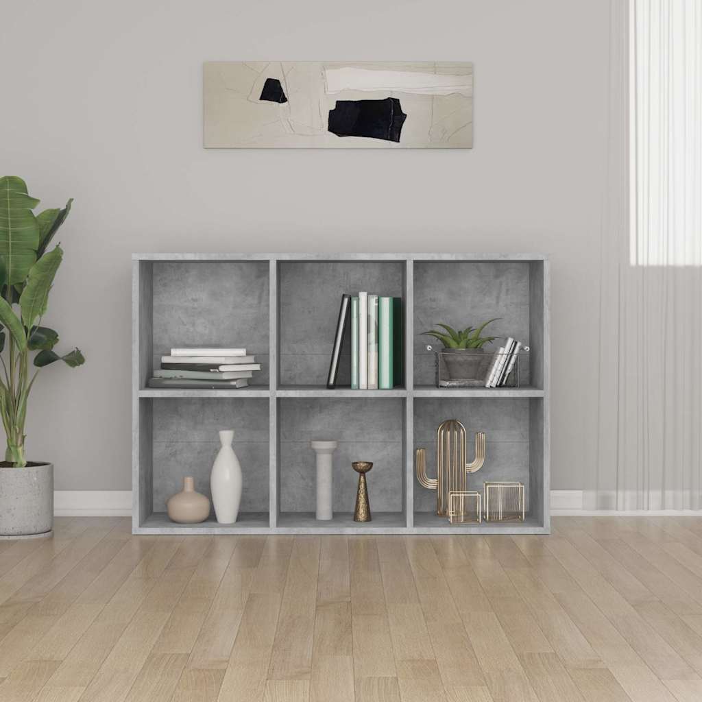 vidaXL Book Cabinet/Sideboard Concrete Grey 66x30x98cm Engineered Wood