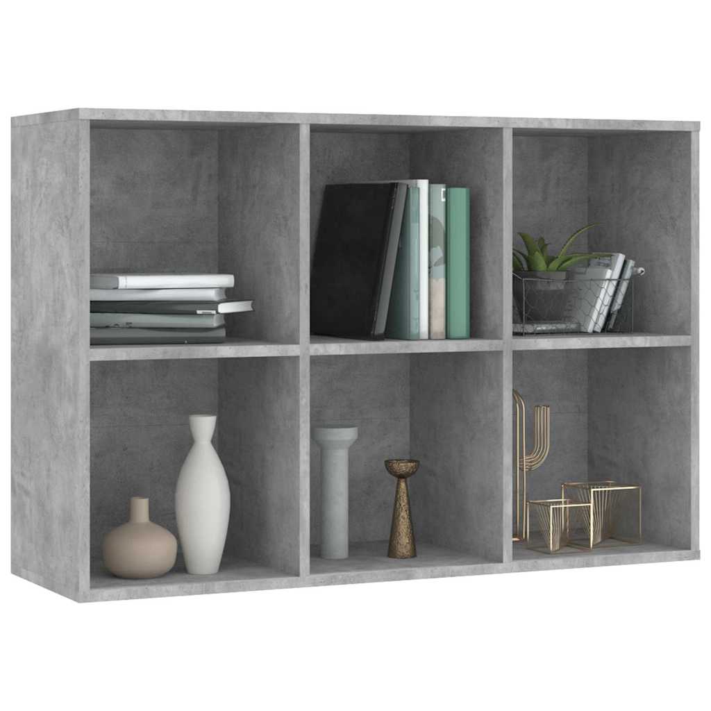 vidaXL Book Cabinet/Sideboard Concrete Grey 66x30x98cm Engineered Wood