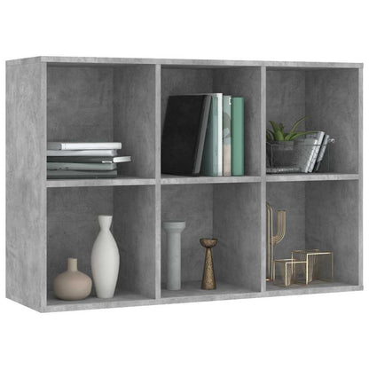 vidaXL Book Cabinet/Sideboard Concrete Grey 66x30x98cm Engineered Wood