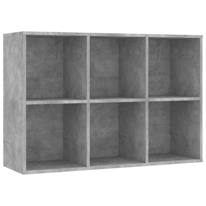 vidaXL Book Cabinet/Sideboard Concrete Grey 66x30x98cm Engineered Wood