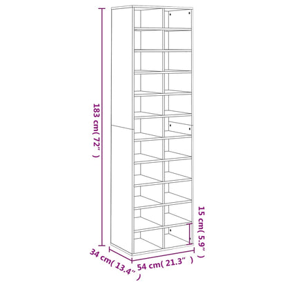 vidaXL Shoe Cabinet | Sonoma oak | Engineered wood | Large | Shoe Cabinet