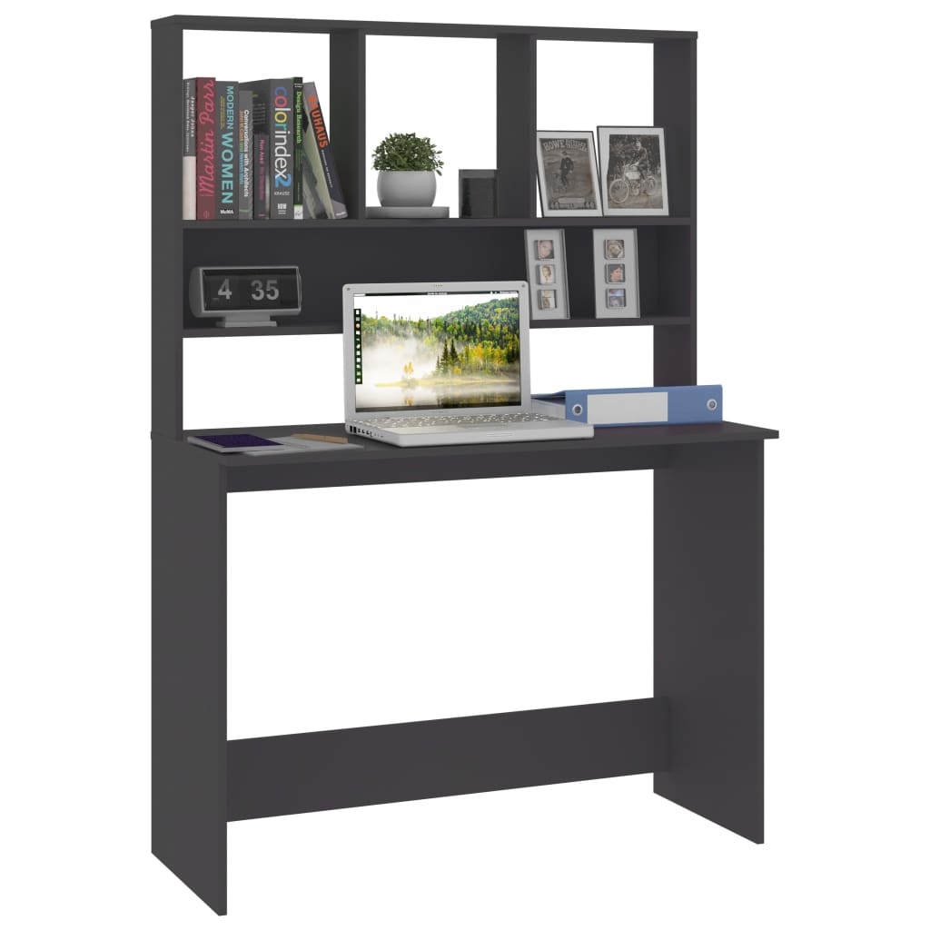 vidaXL Desk | Grey | Engineered wood | Compact | Desk | Rectangular | Modern